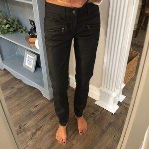 Ann Taylor Black Pleather Skinny Modern Fit Jeans